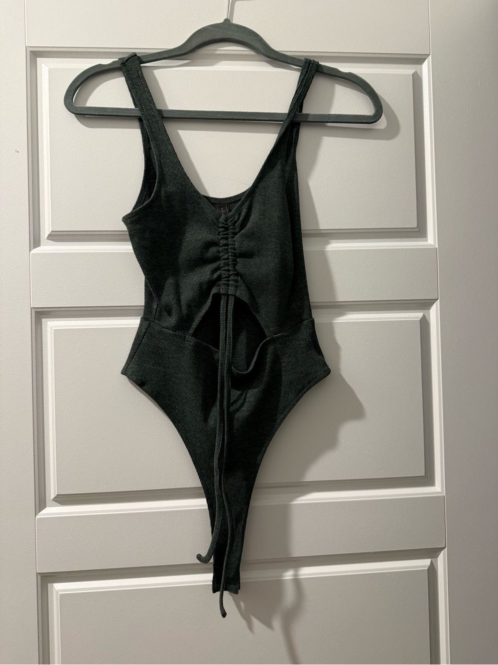 Army green thong bodysuit
